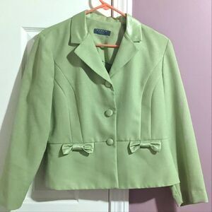 Koret cute bow tie green blazer